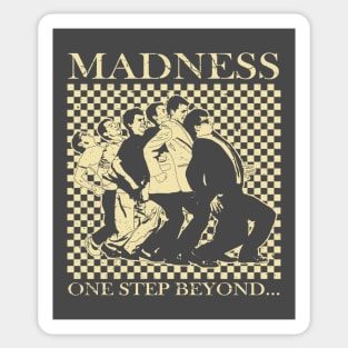 Madness - Retro Checkerboard Cream Sticker